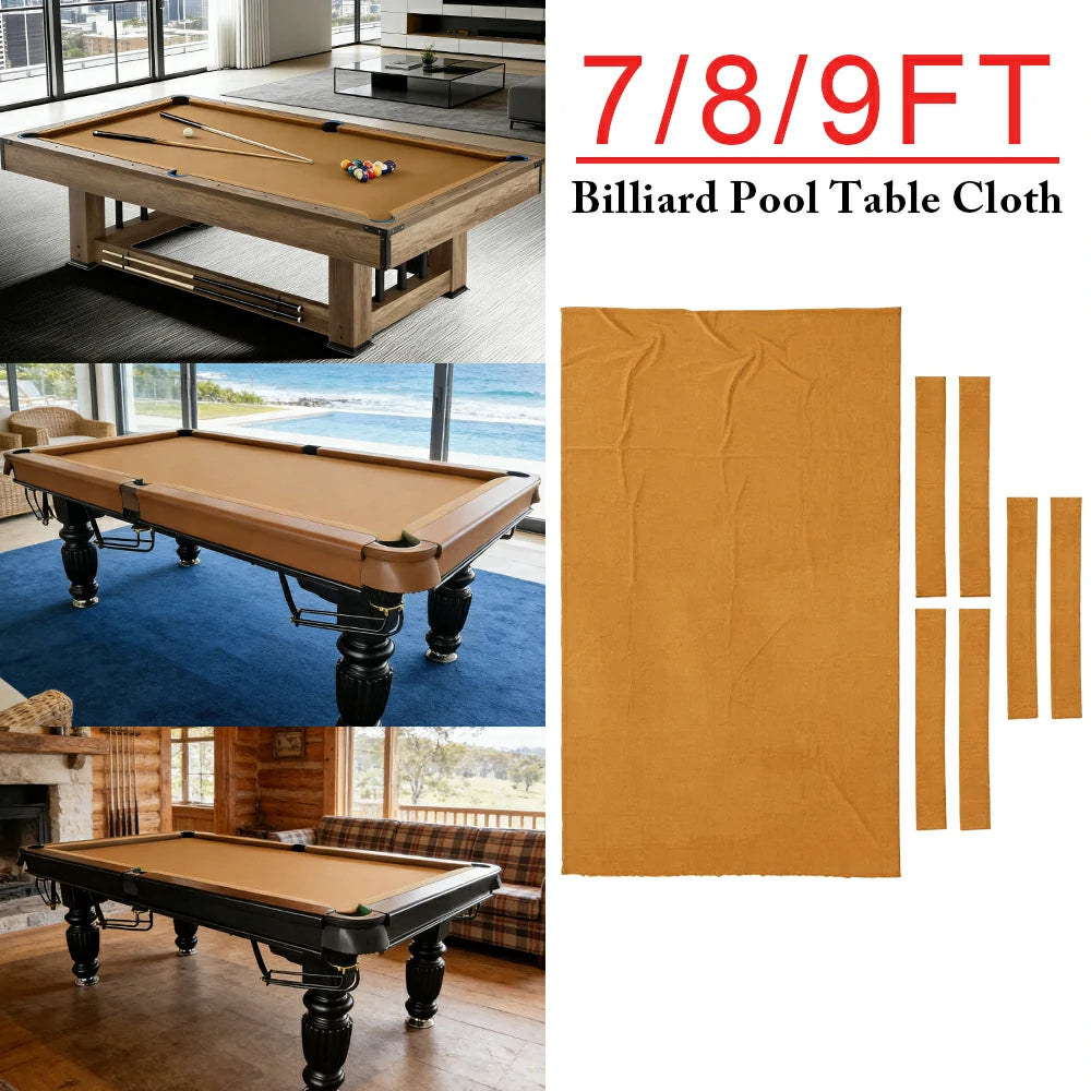 ARIX 7/8/9FT Billiard Table Cloth - High-Density Wool Blend, Anti-Pilling Durable Fabric for Smooth & Accurate Play - Camel Brown