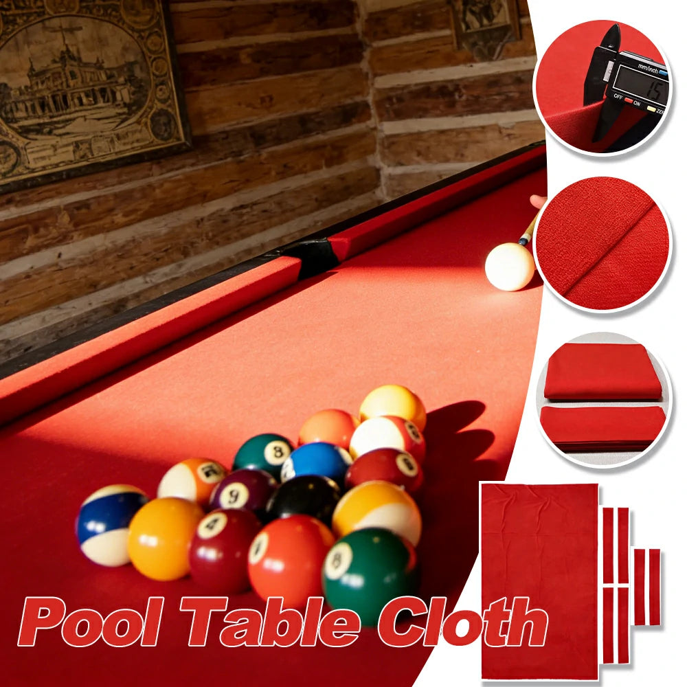 ARIX 7/8/9FT Billiard Table Cloth - High-Density Wool Blend, Anti-Pilling Durable Fabric for Smooth & Accurate Play - Crimson Red