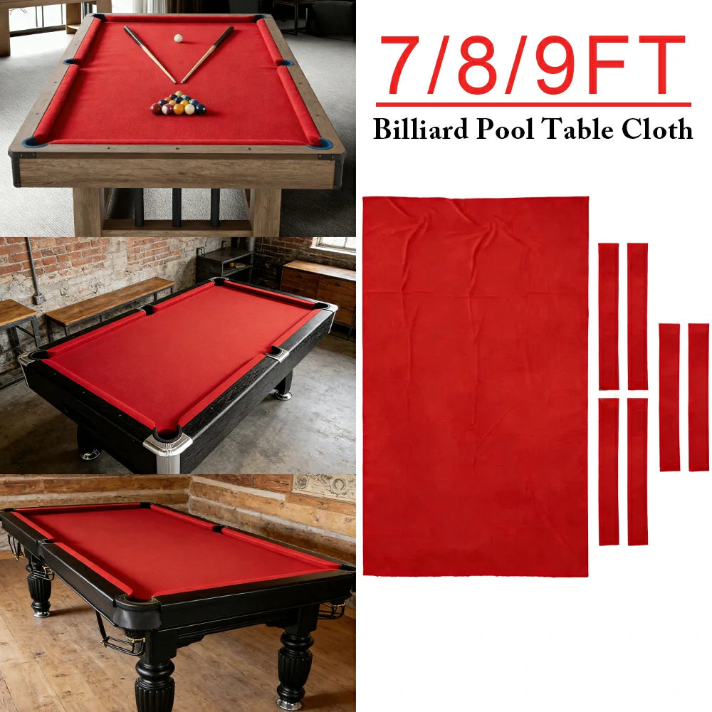 ARIX 7/8/9FT Billiard Table Cloth - High-Density Wool Blend, Anti-Pilling Durable Fabric for Smooth & Accurate Play - Crimson Red