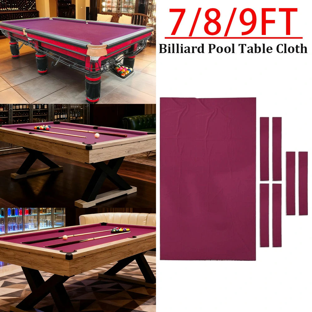 ARIX 7/8/9FT Billiard Table Cloth - High-Density Wool Blend, Anti-Pilling Durable Fabric for Smooth & Accurate Play - Crimson