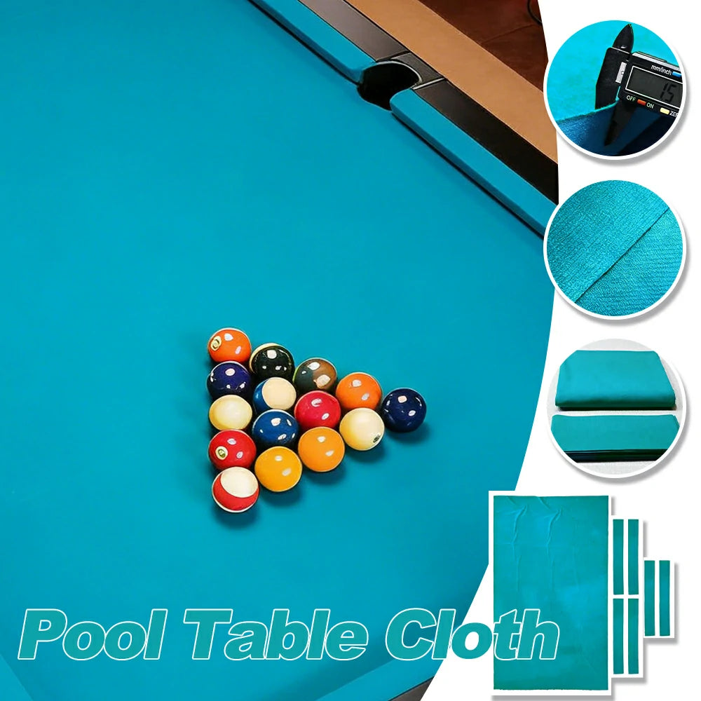 ARIX 7/8/9FT Billiard Table Cloth - High-Density Wool Blend, Anti-Pilling Durable Fabric for Smooth & Accurate Play - Cyan Blue