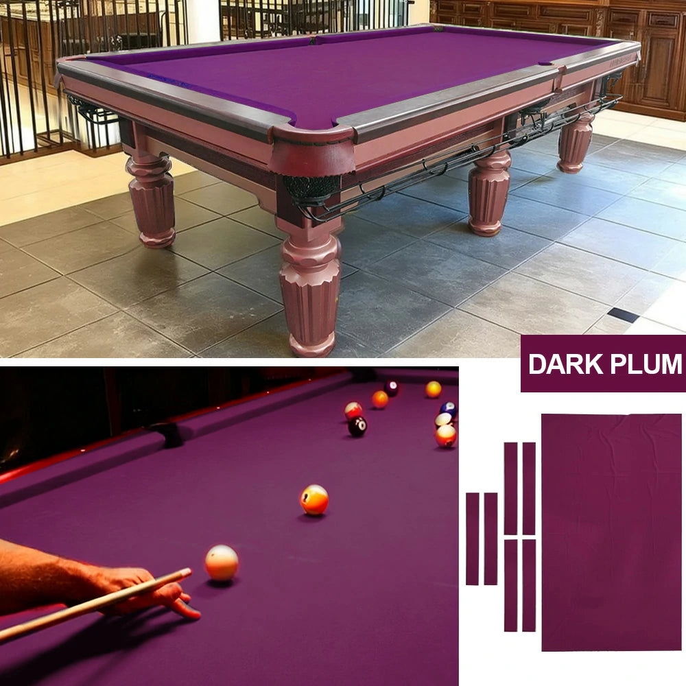 ARIX 7/8/9FT Billiard Table Cloth - High-Density Wool Blend, Anti-Pilling Durable Fabric for Smooth & Accurate Play - Dark Plum