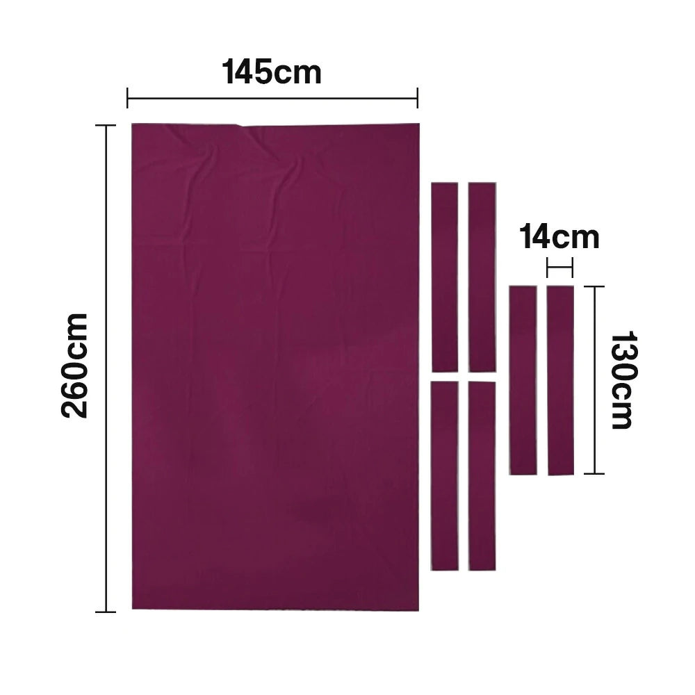 ARIX 7/8/9FT Billiard Table Cloth - High-Density Wool Blend, Anti-Pilling Durable Fabric for Smooth & Accurate Play - Dark Plum