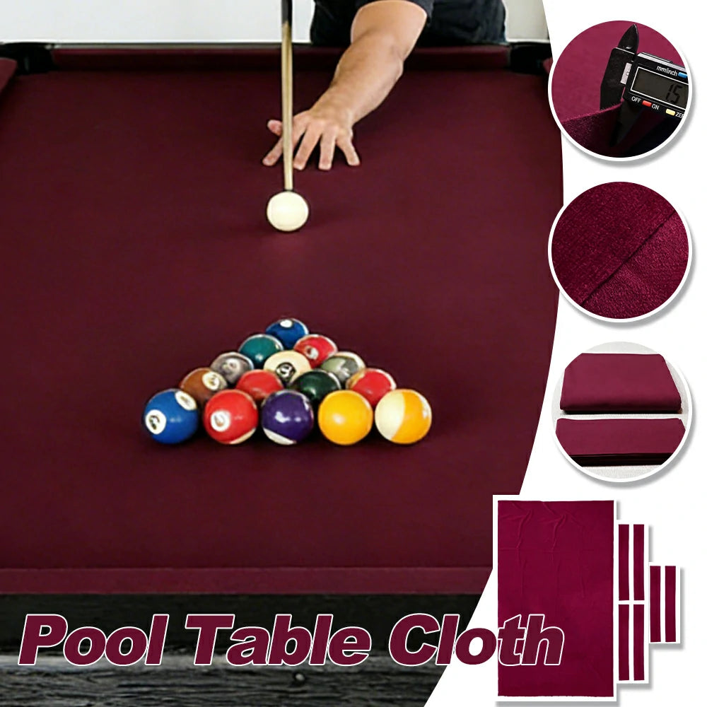 ARIX 7/8/9FT Billiard Table Cloth - High-Density Wool Blend, Anti-Pilling Durable Fabric for Smooth & Accurate Play - Dark Red