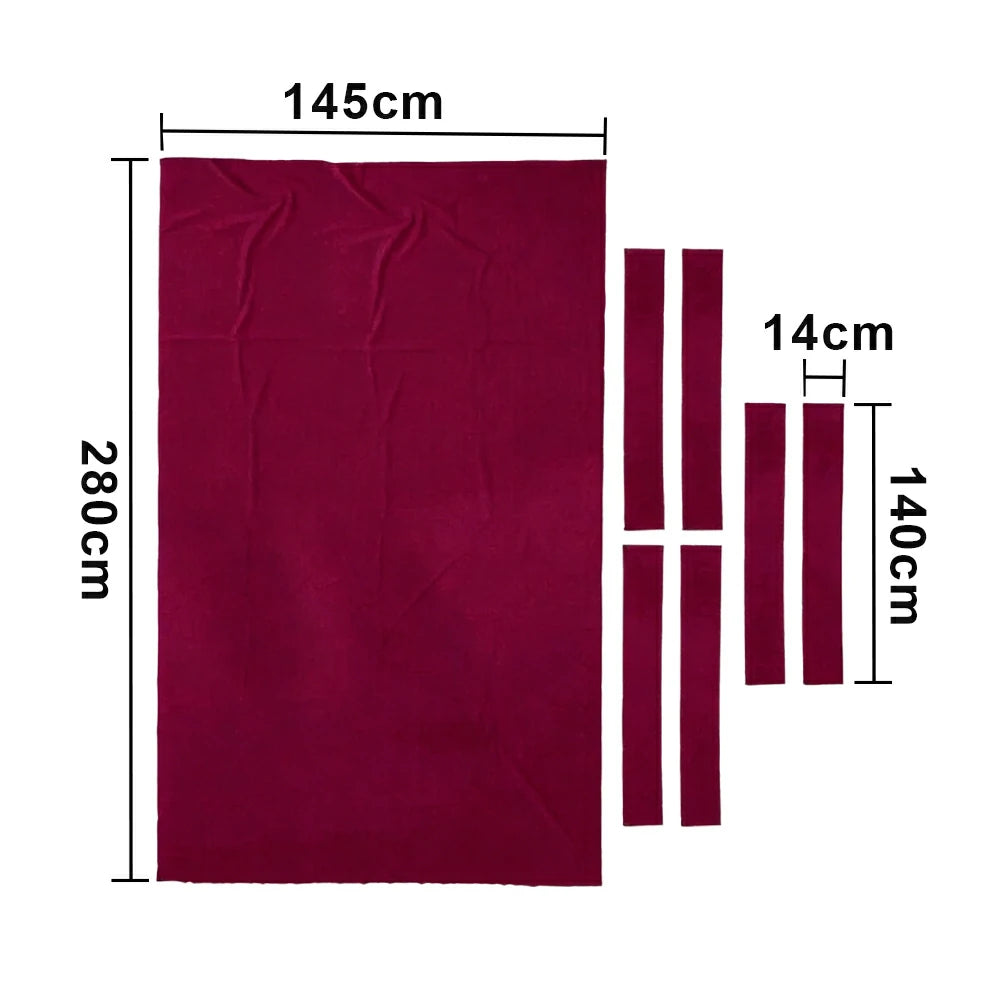 ARIX 7/8/9FT Billiard Table Cloth - High-Density Wool Blend, Anti-Pilling Durable Fabric for Smooth & Accurate Play - Dark Red