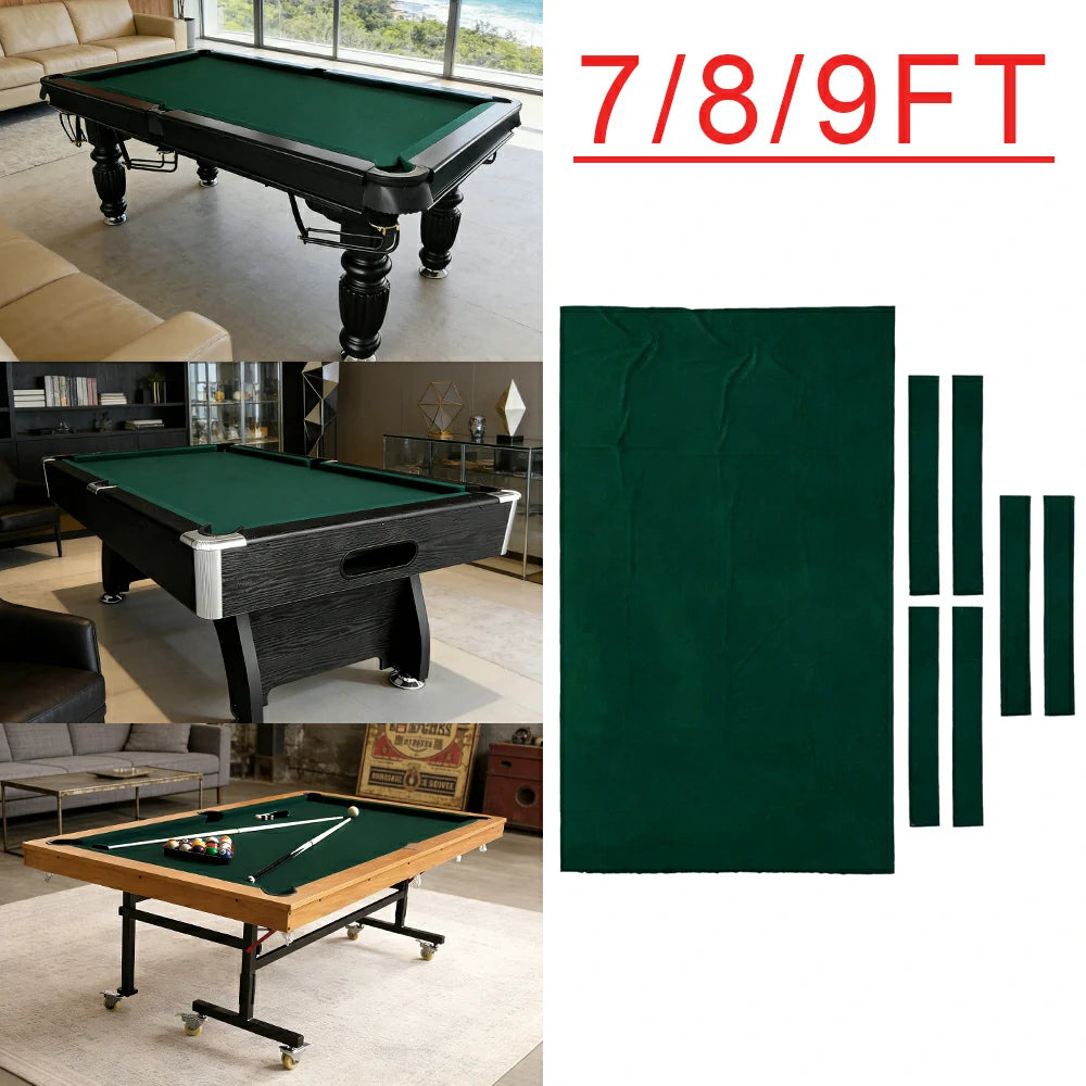 ARIX 7/8/9FT Billiard Table Cloth - High-Density Wool Blend, Anti-Pilling Durable Fabric for Smooth & Accurate Play - Deep Green