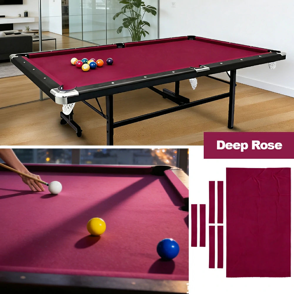 ARIX 7/8/9FT Billiard Table Cloth - High-Density Wool Blend, Anti-Pilling Durable Fabric for Smooth & Accurate Play - Deep Rose