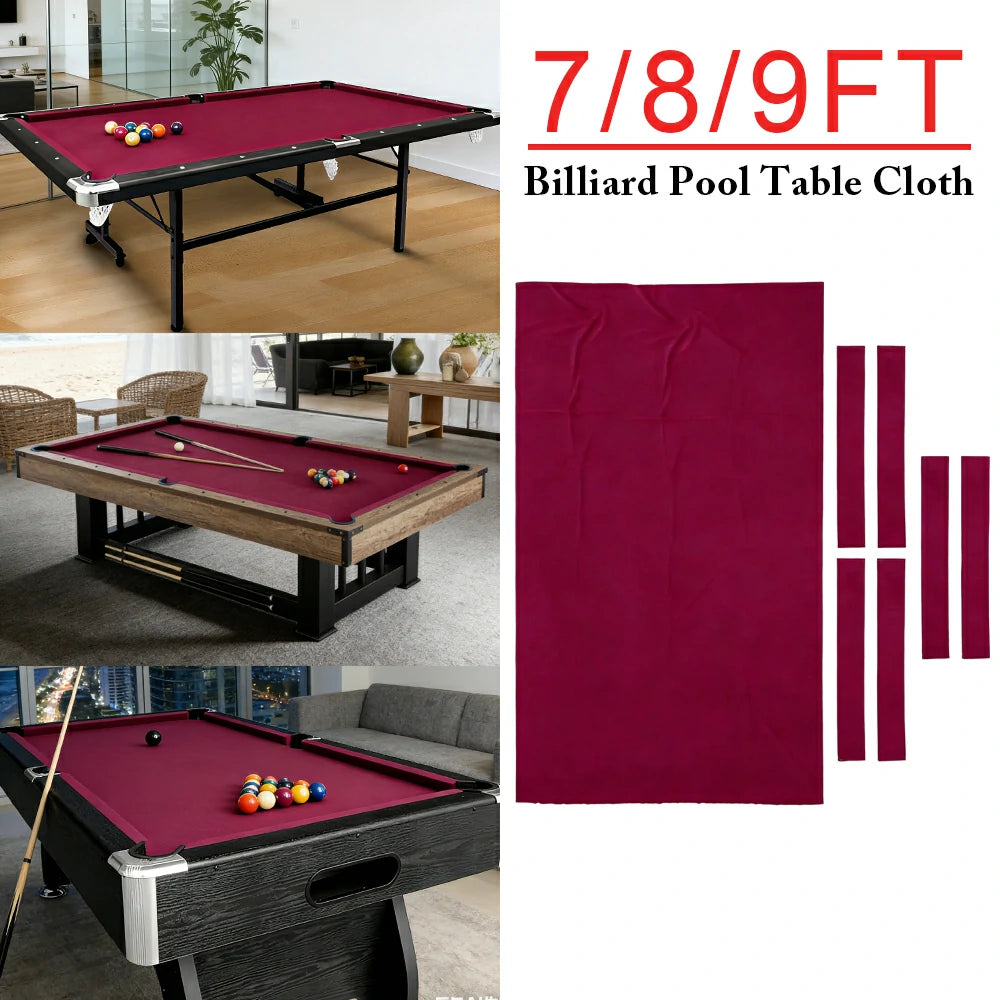 ARIX 7/8/9FT Billiard Table Cloth - High-Density Wool Blend, Anti-Pilling Durable Fabric for Smooth & Accurate Play - Deep Rose