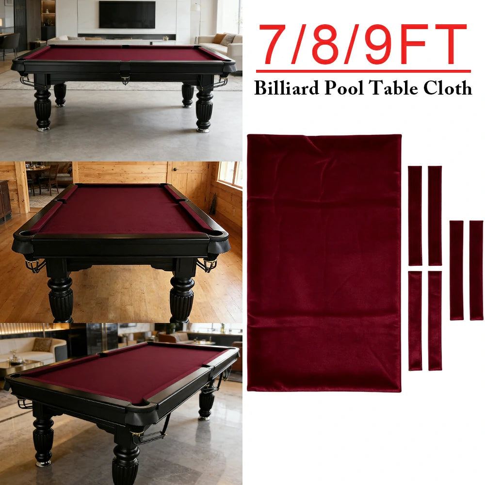ARIX 7/8/9FT Billiard Table Cloth - High-Density Wool Blend, Anti-Pilling Durable Fabric for Smooth & Accurate Play - Deep Burgundy