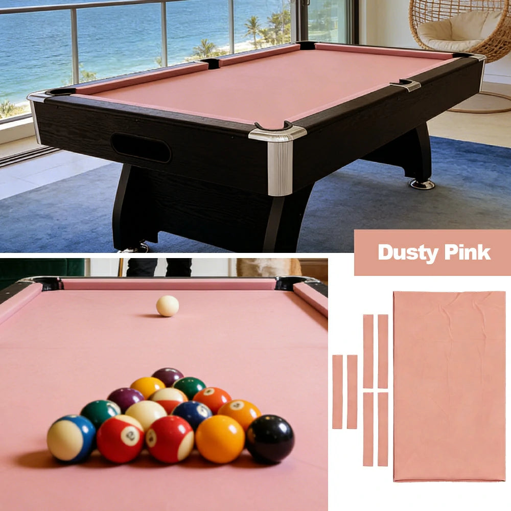 ARIX 7/8/9FT Billiard Table Cloth - High-Density Wool Blend, Anti-Pilling Durable Fabric for Smooth & Accurate Play - Dusty Pink
