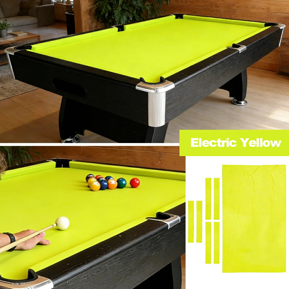 ARIX 7/8/9FT Billiard Table Cloth - High-Density Wool Blend, Anti-Pilling Durable Fabric for Smooth & Accurate Play - Electric Yellow