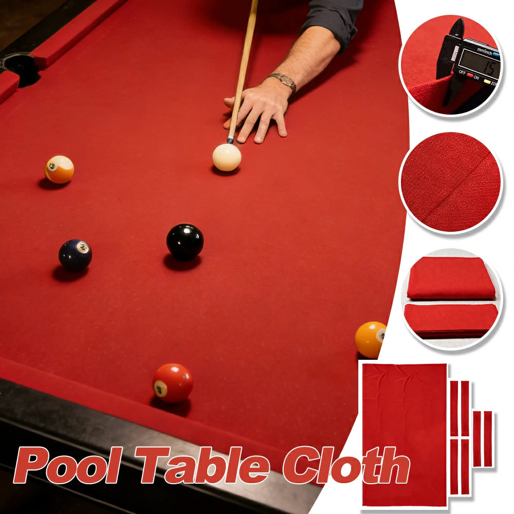 ARIX 7/8/9FT Billiard Table Cloth - High-Density Wool Blend, Anti-Pilling Durable Fabric for Smooth & Accurate Play - Flame Red
