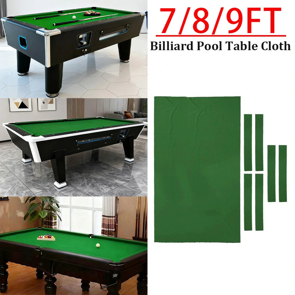 ARIX 7/8/9FT Billiard Table Cloth - High-Density Wool Blend, Anti-Pilling Durable Fabric for Smooth & Accurate Play - Green