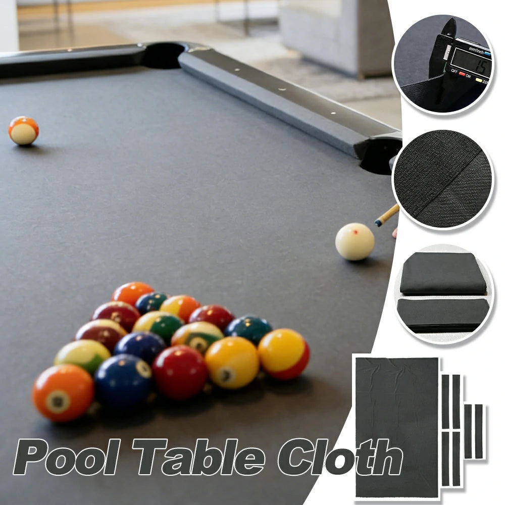 ARIX 7/8/9FT Billiard Table Cloth - High-Density Wool Blend, Anti-Pilling Durable Fabric for Smooth & Accurate Play - Heavy Charcoal Grey