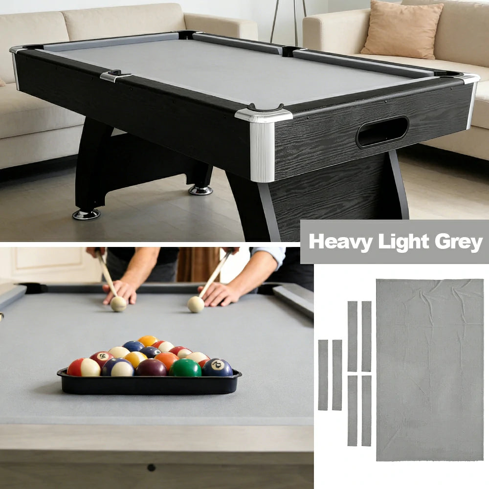 ARIX 7/8/9FT Billiard Table Cloth - High-Density Wool Blend, Anti-Pilling Durable Fabric for Smooth & Accurate Play - Heavy Light Grey