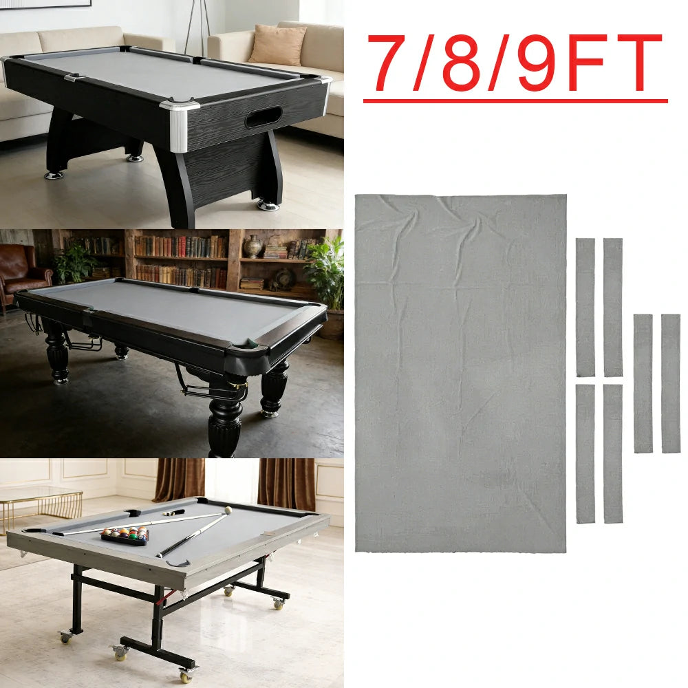 ARIX 7/8/9FT Billiard Table Cloth - High-Density Wool Blend, Anti-Pilling Durable Fabric for Smooth & Accurate Play - Heavy Light Grey