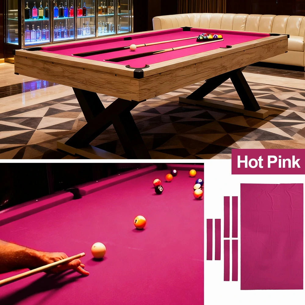 ARIX 7/8/9FT Billiard Table Cloth - High-Density Wool Blend, Anti-Pilling Durable Fabric for Smooth & Accurate Play - Hot Pink