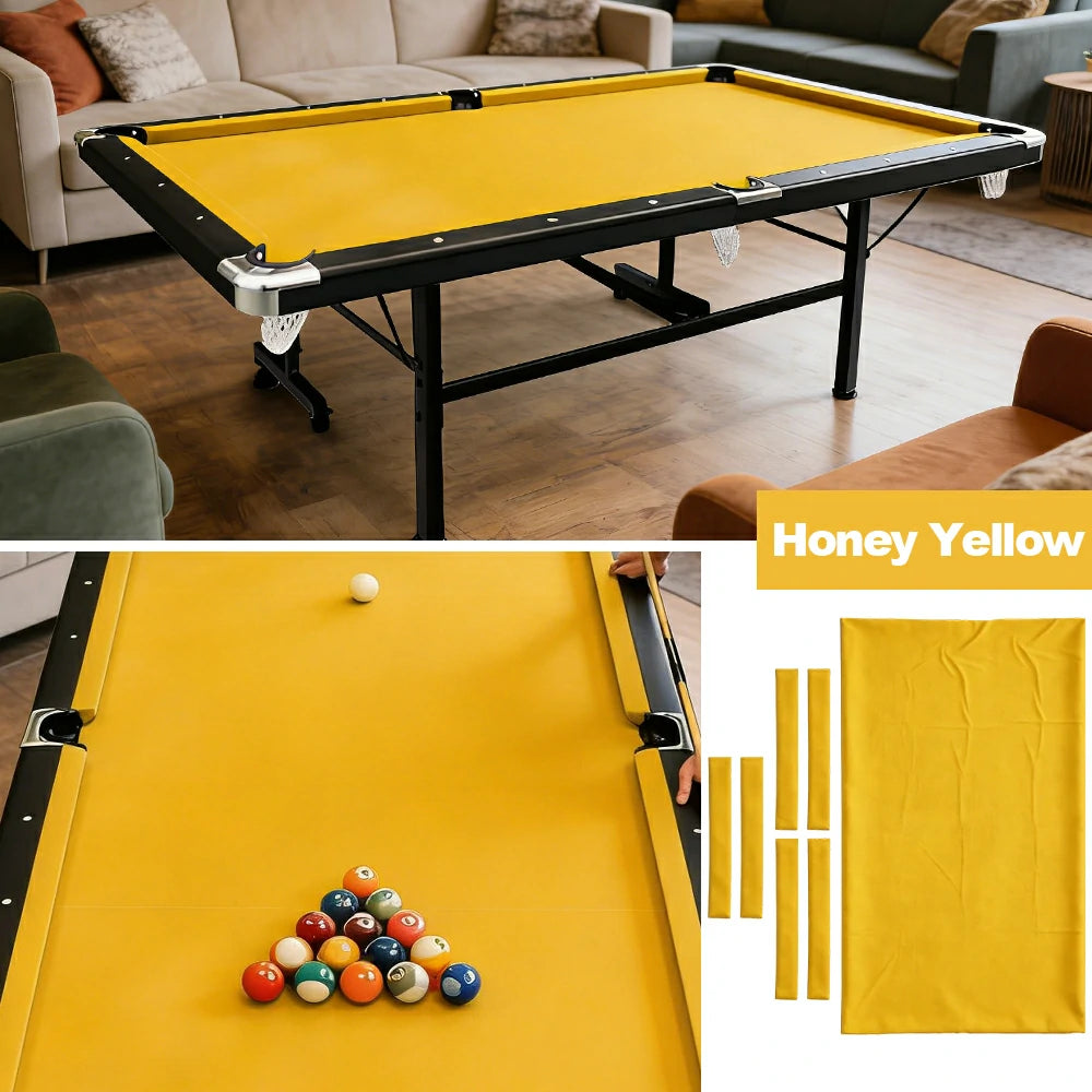 ARIX 7/8/9FT Billiard Table Cloth - High-Density Wool Blend, Anti-Pilling Durable Fabric for Smooth & Accurate Play - Honey Yellow