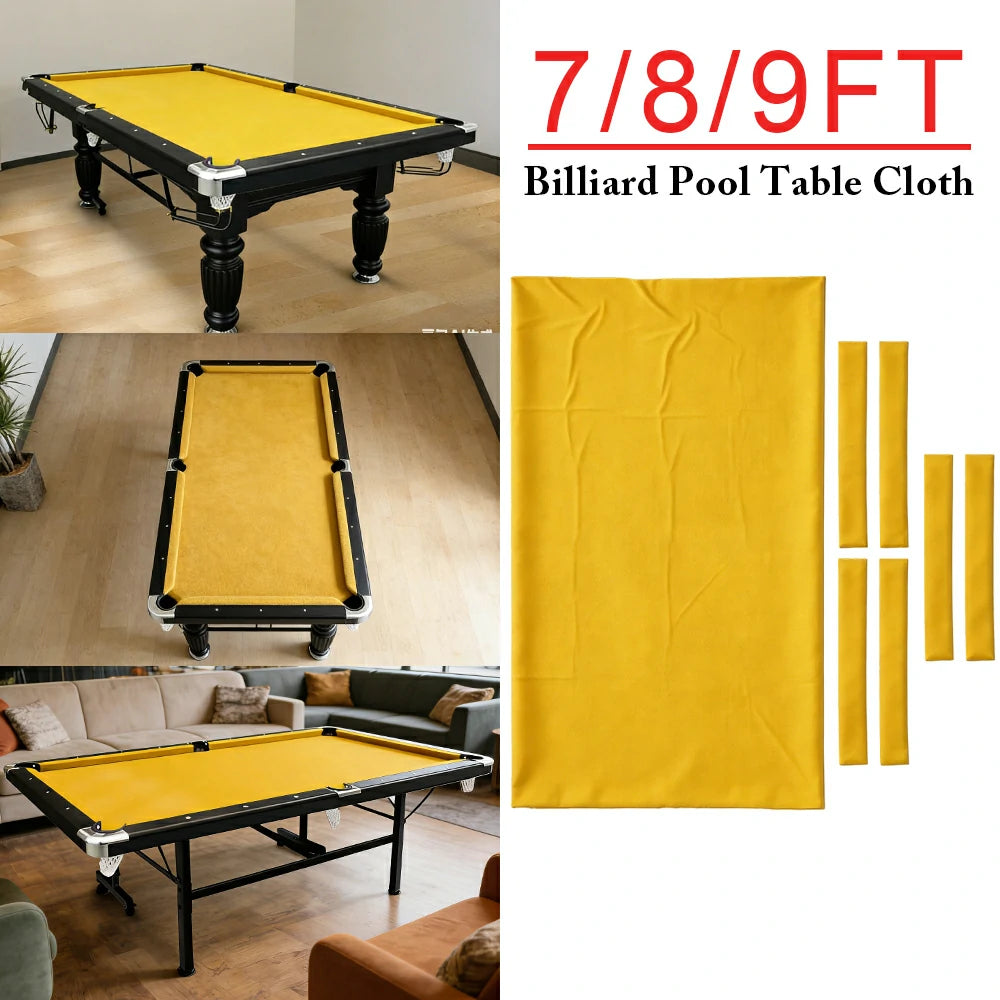 ARIX 7/8/9FT Billiard Table Cloth - High-Density Wool Blend, Anti-Pilling Durable Fabric for Smooth & Accurate Play - Honey Yellow