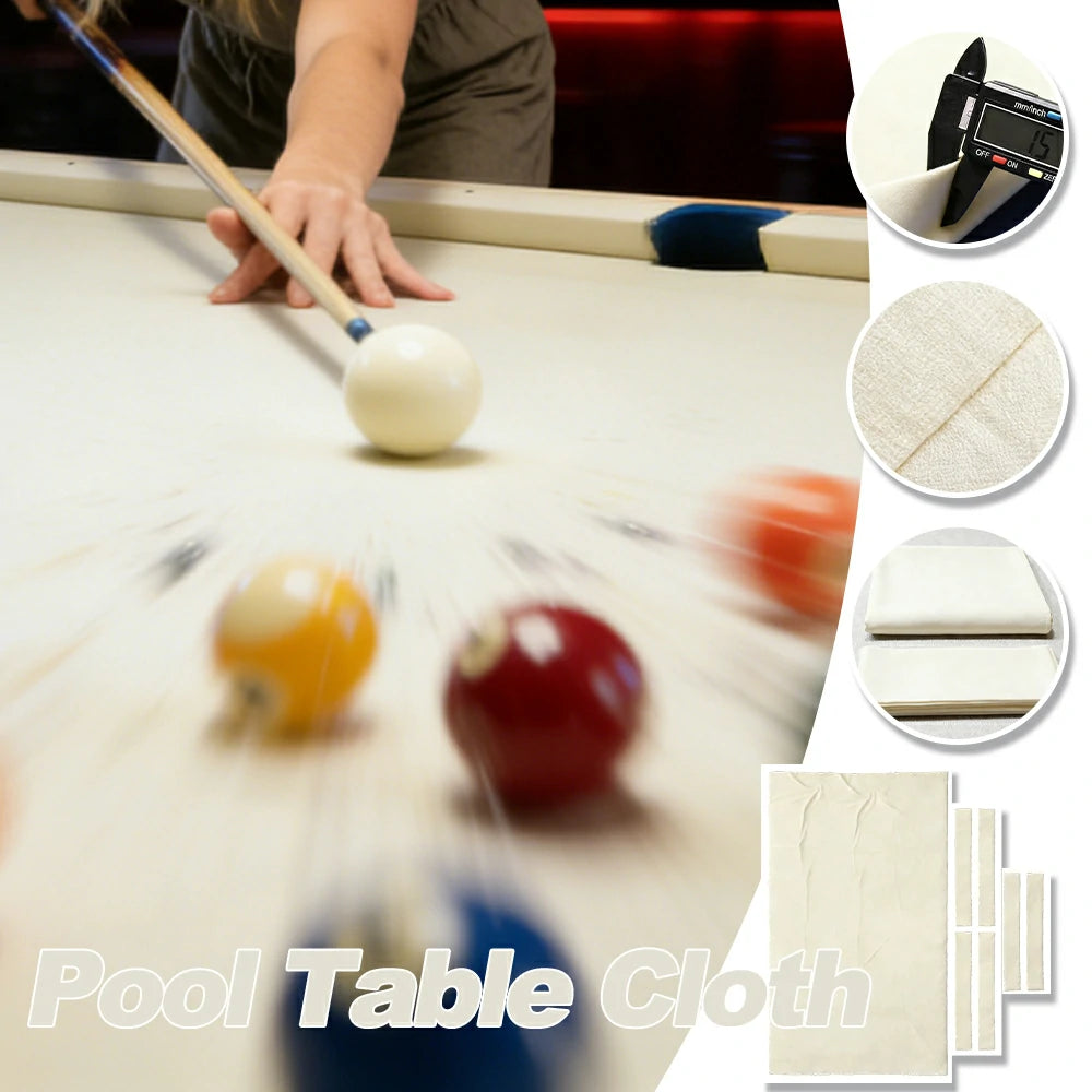 ARIX 7/8/9FT Billiard Table Cloth - High-Density Wool Blend, Anti-Pilling Durable Fabric for Smooth & Accurate Play - Ivory White