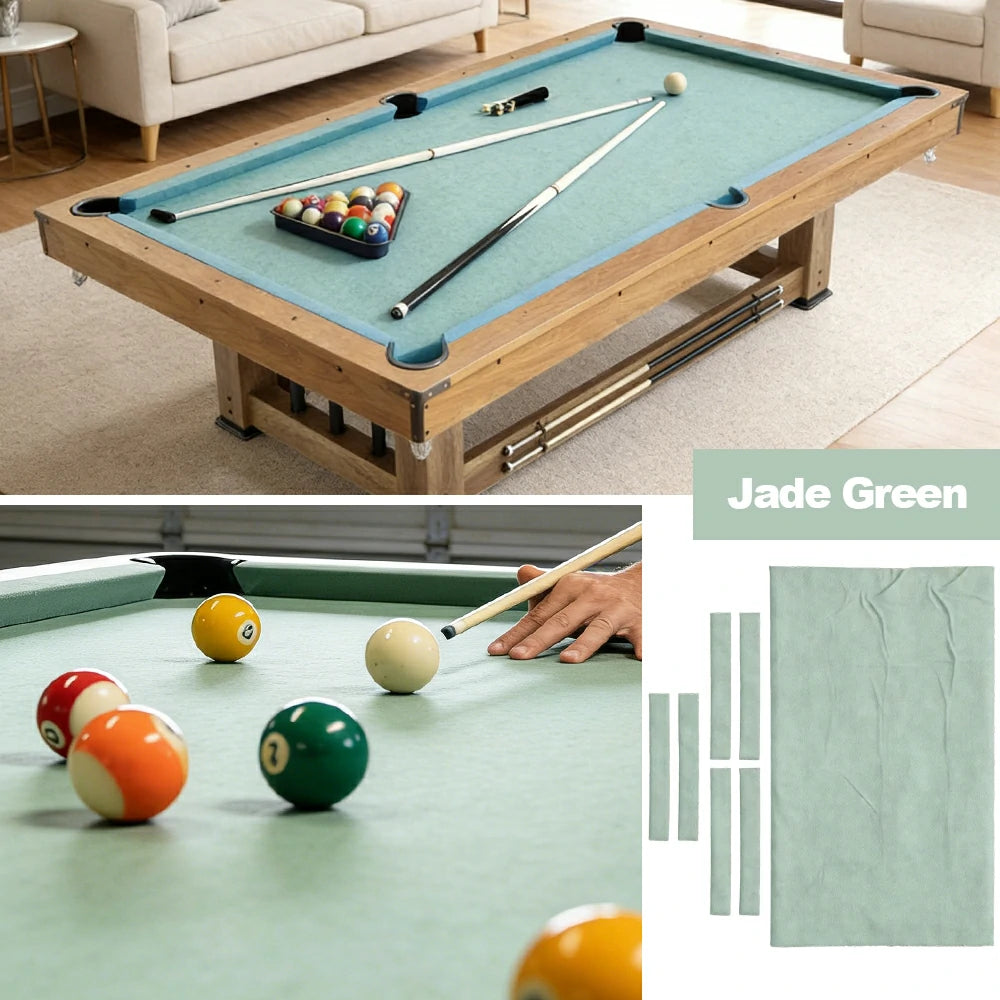 ARIX 7/8/9FT Billiard Table Cloth - High-Density Wool Blend, Anti-Pilling Durable Fabric for Smooth & Accurate Play - Jade Green