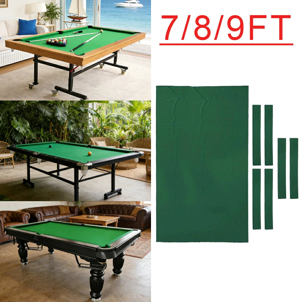 ARIX 7/8/9FT Billiard Table Cloth - High-Density Wool Blend, Anti-Pilling Durable Fabric for Smooth & Accurate Play - Jewel Green