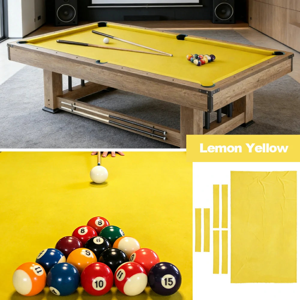 ARIX 7/8/9FT Billiard Table Cloth - High-Density Wool Blend, Anti-Pilling Durable Fabric for Smooth & Accurate Play - Lemon Yellow