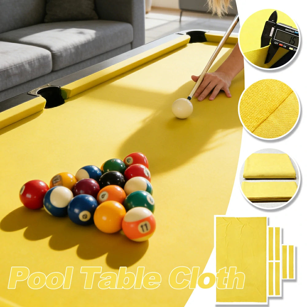 ARIX 7/8/9FT Billiard Table Cloth - High-Density Wool Blend, Anti-Pilling Durable Fabric for Smooth & Accurate Play - Lemon Yellow