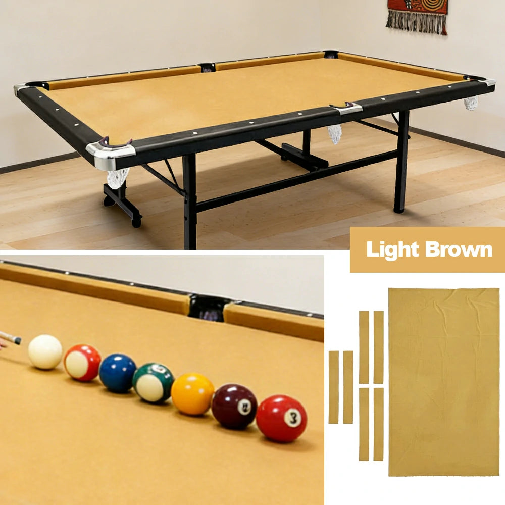 ARIX 7/8/9FT Billiard Table Cloth - High-Density Wool Blend, Anti-Pilling Durable Fabric for Smooth & Accurate Play - Light Brown