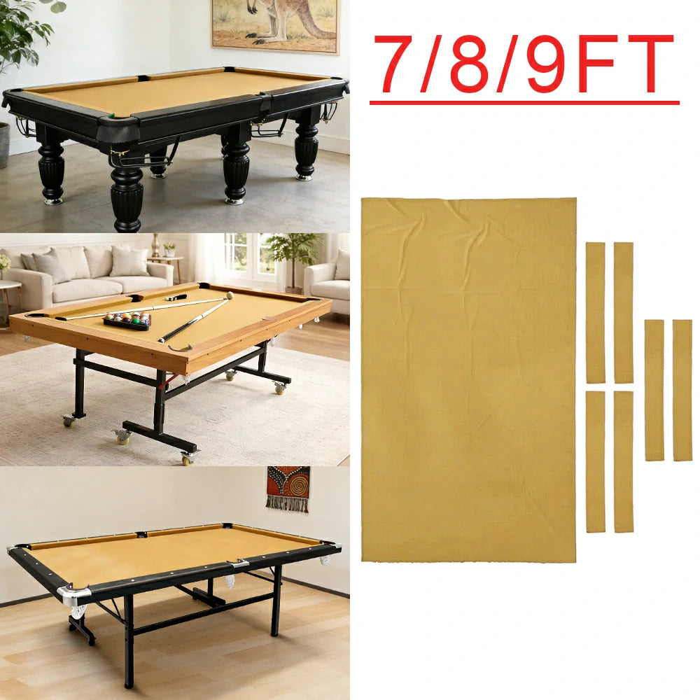 ARIX 7/8/9FT Billiard Table Cloth - High-Density Wool Blend, Anti-Pilling Durable Fabric for Smooth & Accurate Play - Light Brown