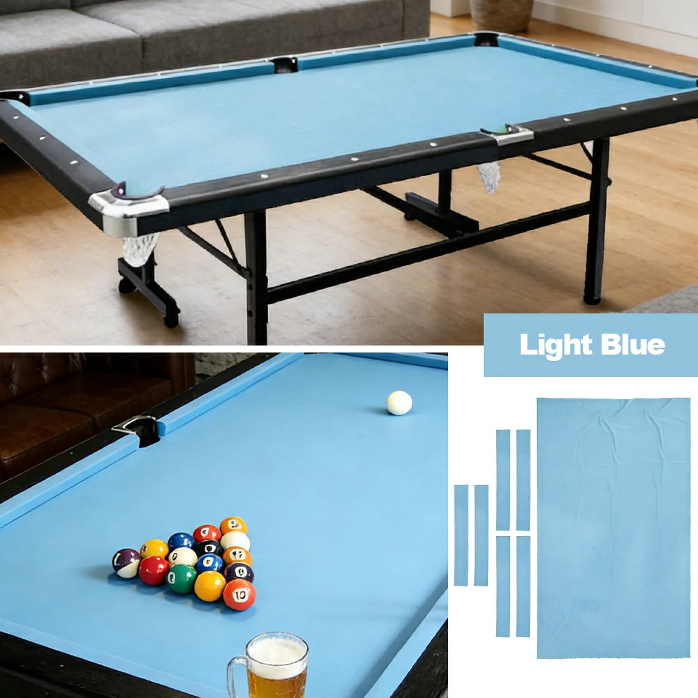 ARIX 7/8/9FT Billiard Table Cloth - High-Density Wool Blend, Anti-Pilling Durable Fabric for Smooth & Accurate Play - Light Blue