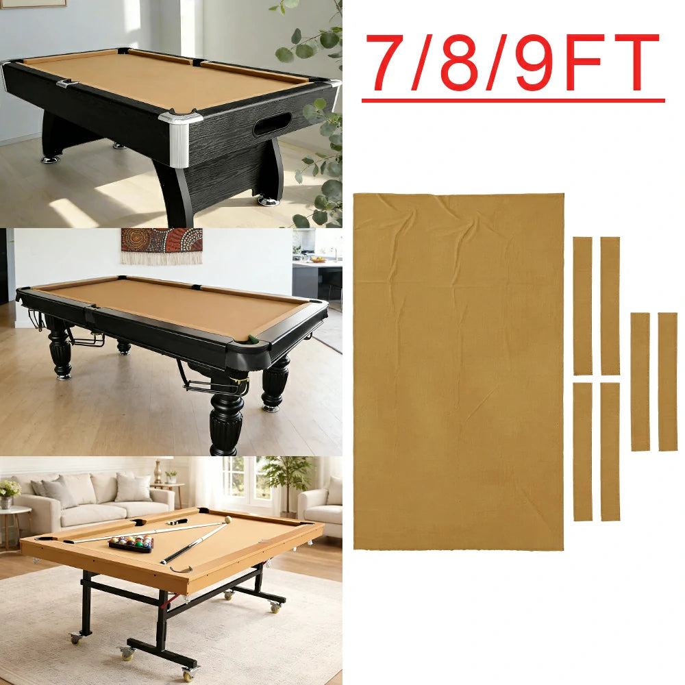 ARIX 7/8/9FT Billiard Table Cloth - High-Density Wool Blend, Anti-Pilling Durable Fabric for Smooth & Accurate Play - Light Camel