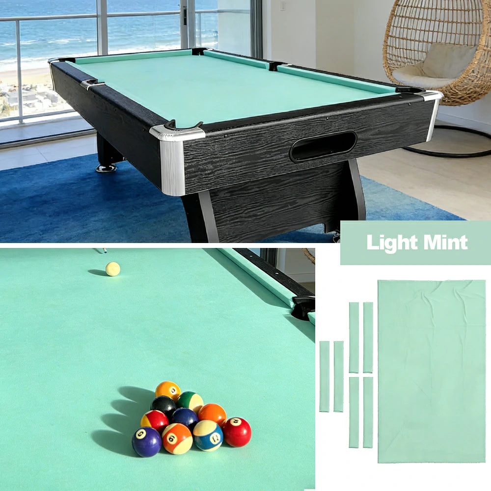 ARIX 7/8/9FT Billiard Table Cloth - High-Density Wool Blend, Anti-Pilling Durable Fabric for Smooth & Accurate Play - Light Mint