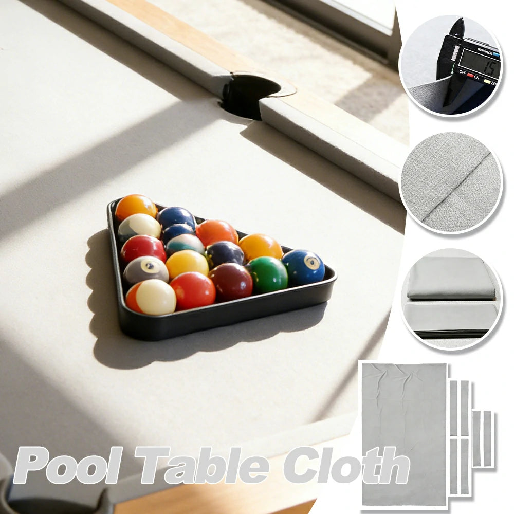ARIX 7/8/9FT Billiard Table Cloth - High-Density Wool Blend, Anti-Pilling Durable Fabric for Smooth & Accurate Play - Light Grey