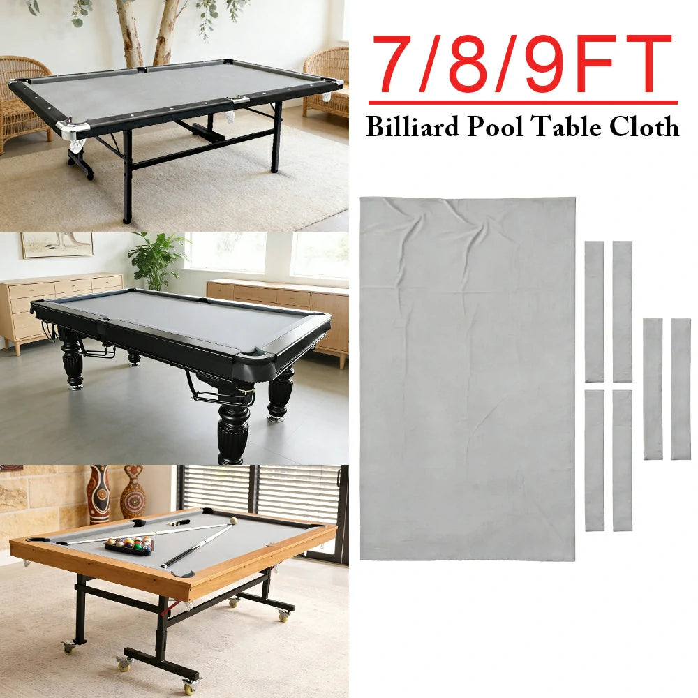 ARIX 7/8/9FT Billiard Table Cloth - High-Density Wool Blend, Anti-Pilling Durable Fabric for Smooth & Accurate Play - Light Grey