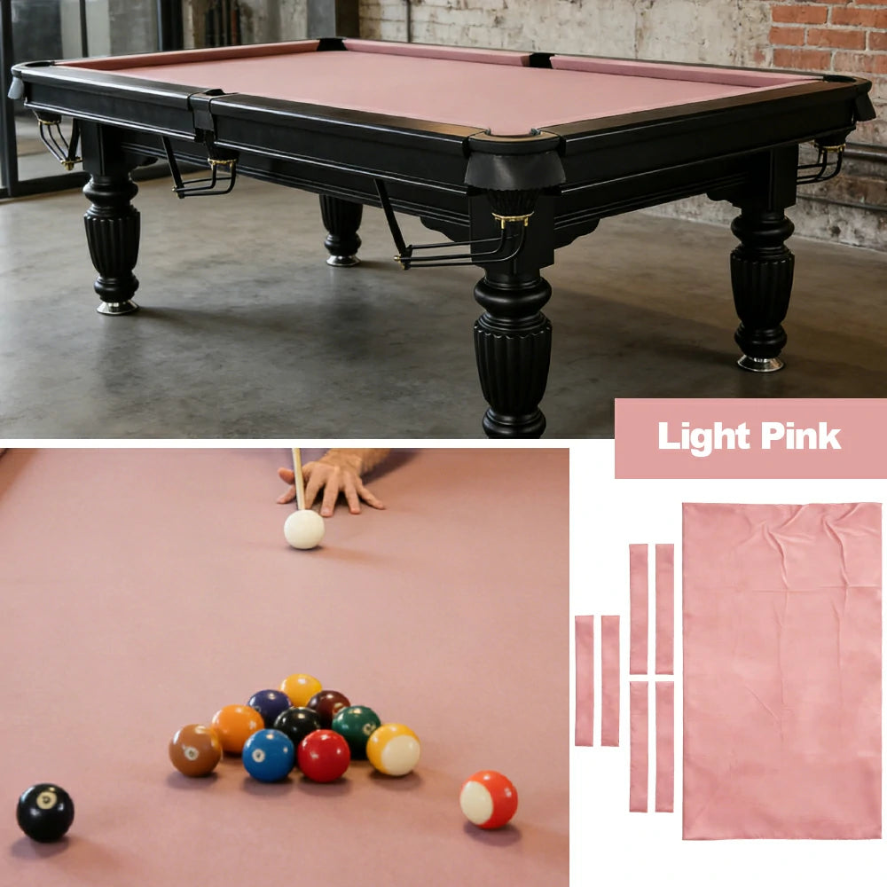 ARIX 7/8/9FT Billiard Table Cloth - High-Density Wool Blend, Anti-Pilling Durable Fabric for Smooth & Accurate Play - Light Pink