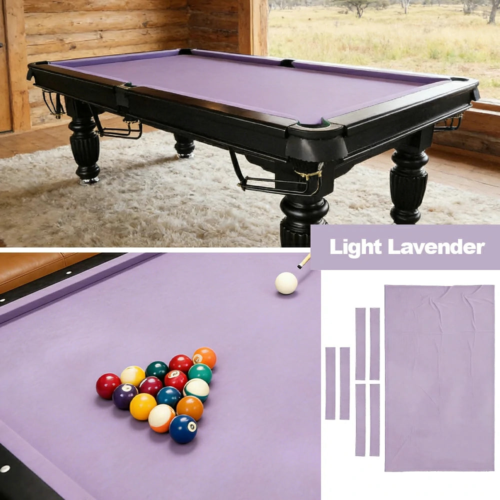 ARIX 7/8/9FT Billiard Table Cloth - High-Density Wool Blend, Anti-Pilling Durable Fabric for Smooth & Accurate Play - Light Lavender