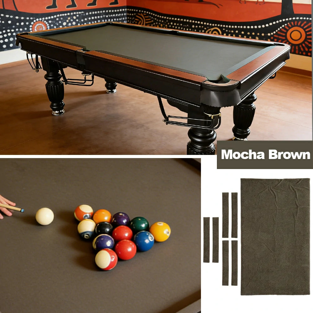 ARIX 7/8/9FT Billiard Table Cloth - High-Density Wool Blend, Anti-Pilling Durable Fabric for Smooth & Accurate Play - Mocha Brown