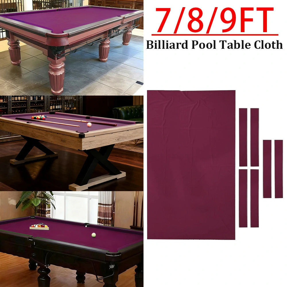 ARIX 7/8/9FT Billiard Table Cloth - High-Density Wool Blend, Anti-Pilling Durable Fabric for Smooth & Accurate Play - Maroon