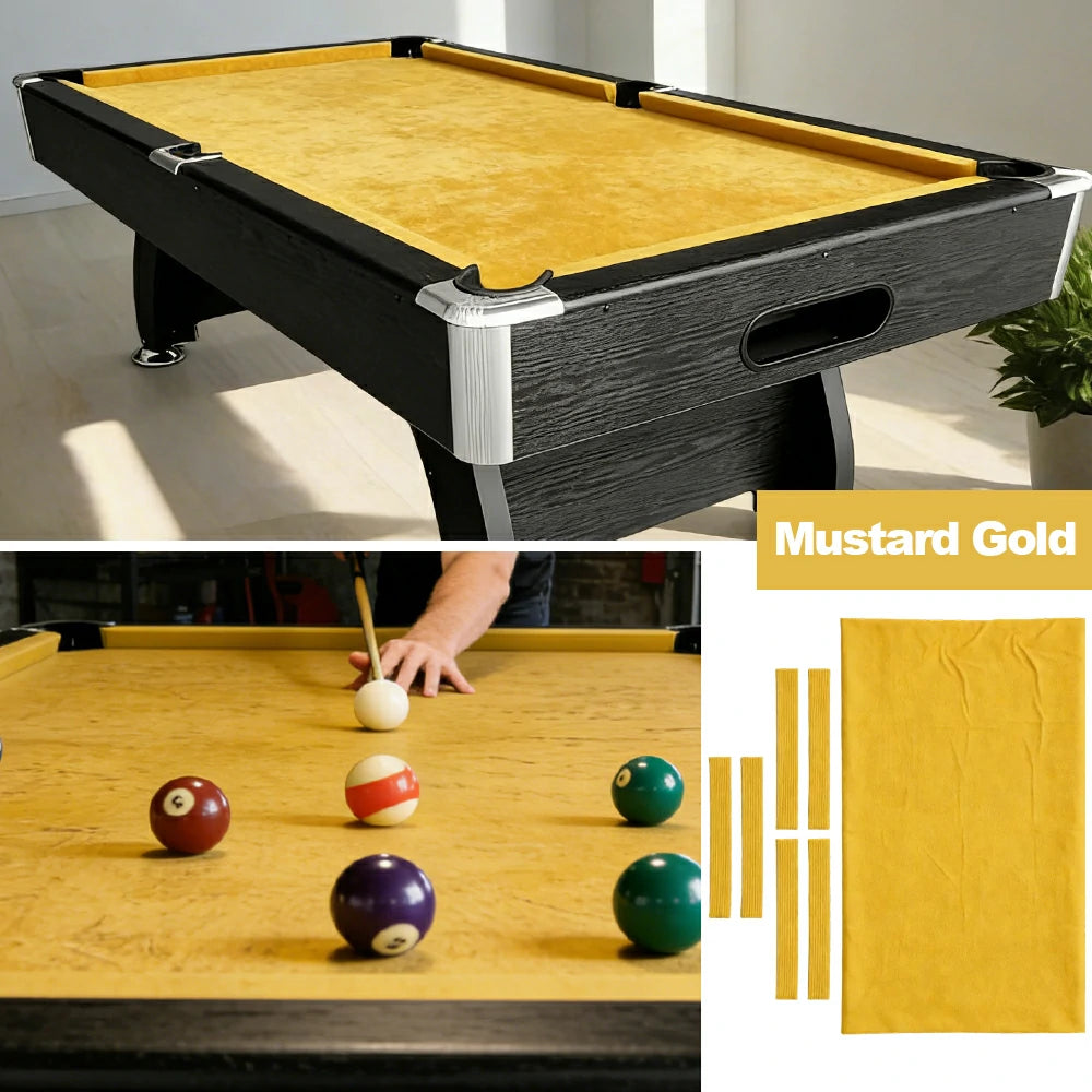 ARIX 7/8/9FT Billiard Table Cloth - High-Density Wool Blend, Anti-Pilling Durable Fabric for Smooth & Accurate Play - Mustard Gold