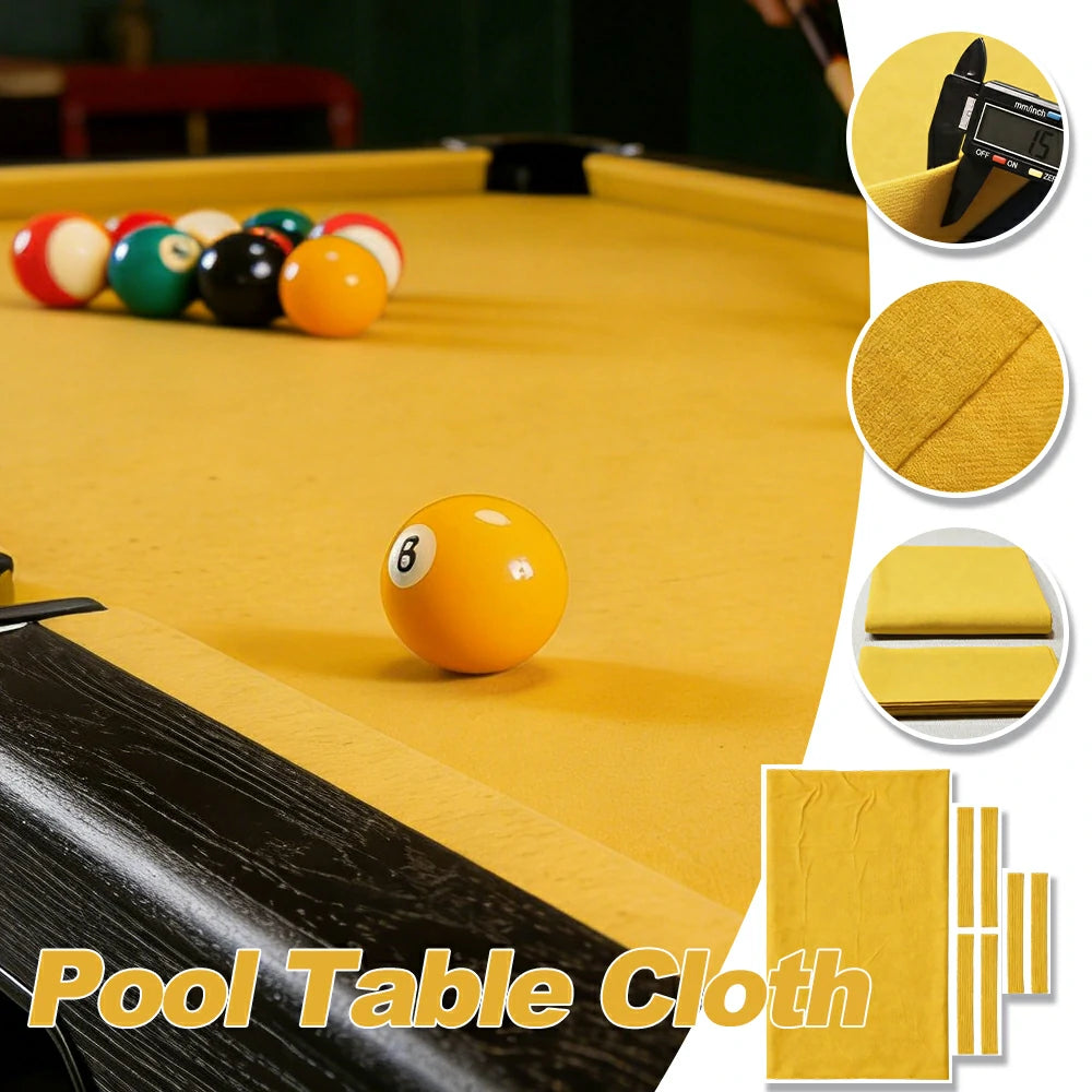 ARIX 7/8/9FT Billiard Table Cloth - High-Density Wool Blend, Anti-Pilling Durable Fabric for Smooth & Accurate Play - Mustard Gold