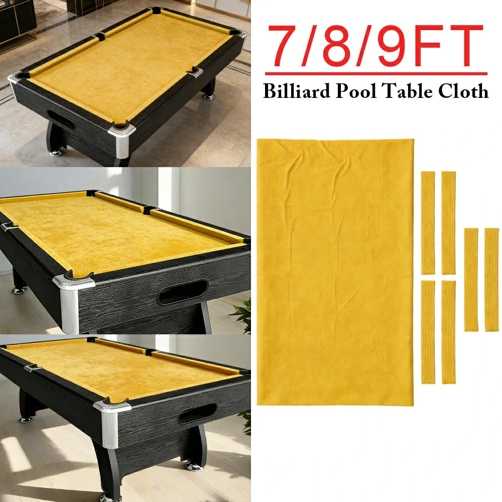 ARIX 7/8/9FT Billiard Table Cloth - High-Density Wool Blend, Anti-Pilling Durable Fabric for Smooth & Accurate Play - Mustard Gold