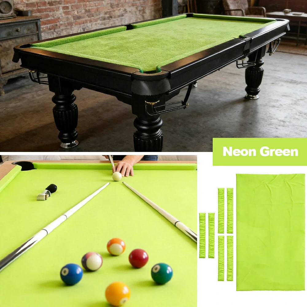 ARIX 7/8/9FT Billiard Table Cloth - High-Density Wool Blend, Anti-Pilling Durable Fabric for Smooth & Accurate Play - Neon Green