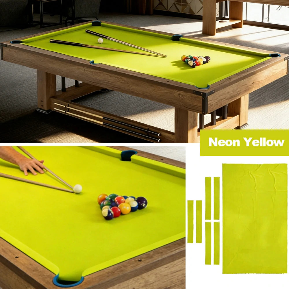 ARIX 7/8/9FT Billiard Table Cloth - High-Density Wool Blend, Anti-Pilling Durable Fabric for Smooth & Accurate Play - Neon Yellow