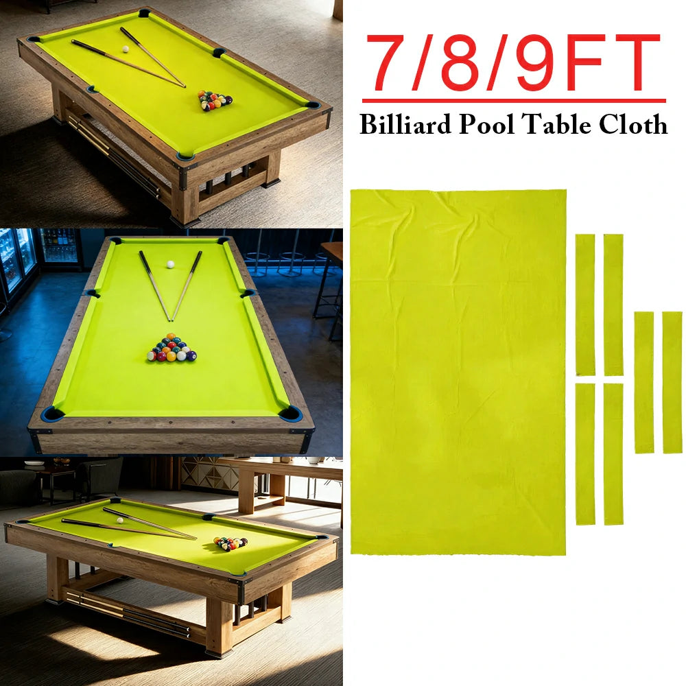 ARIX 7/8/9FT Billiard Table Cloth - High-Density Wool Blend, Anti-Pilling Durable Fabric for Smooth & Accurate Play - Neon Yellow