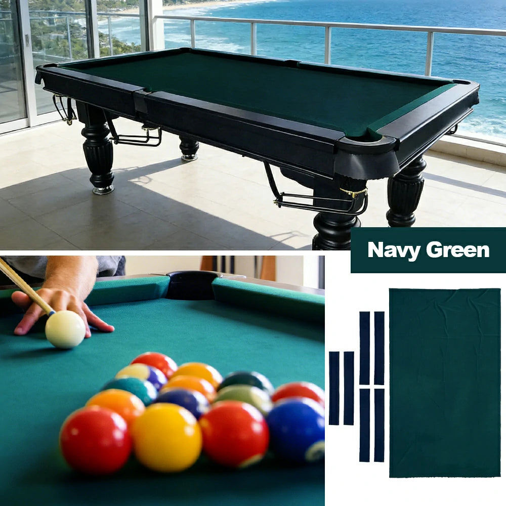 ARIX 7/8/9FT Billiard Table Cloth - High-Density Wool Blend, Anti-Pilling Durable Fabric for Smooth & Accurate Play - Navy Green