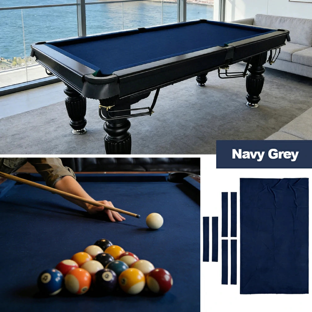 ARIX 7/8/9FT Billiard Table Cloth - High-Density Wool Blend, Anti-Pilling Durable Fabric for Smooth & Accurate Play - Navy Grey