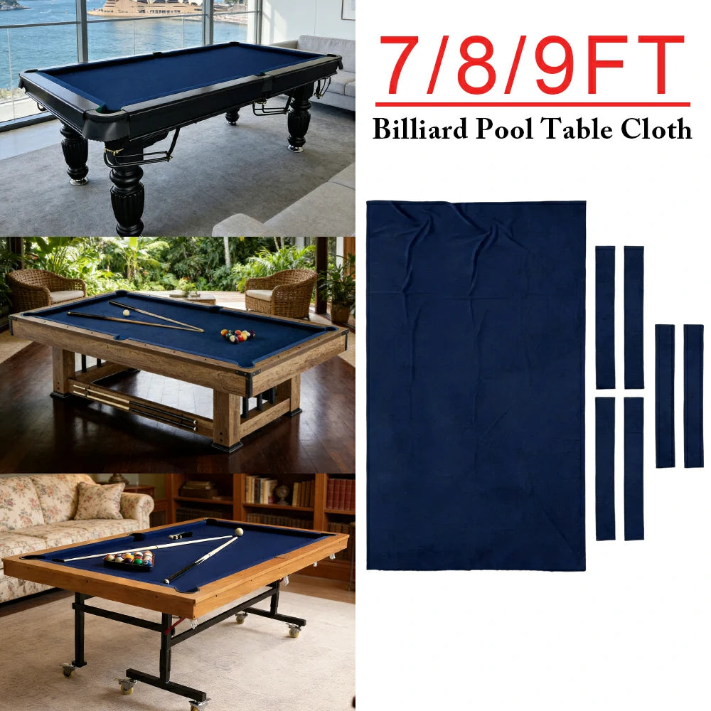 ARIX 7/8/9FT Billiard Table Cloth - High-Density Wool Blend, Anti-Pilling Durable Fabric for Smooth & Accurate Play - Navy Grey