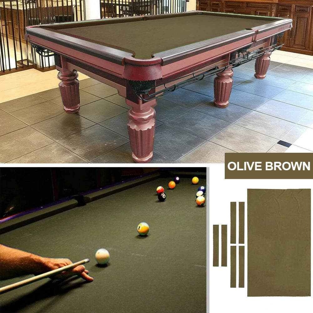ARIX 7/8/9FT Billiard Table Cloth - High-Density Wool Blend, Anti-Pilling Durable Fabric for Smooth & Accurate Play - Olive Brown