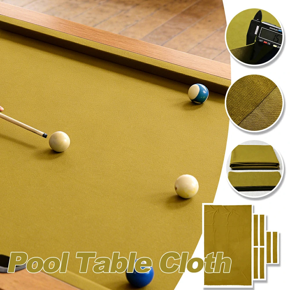 ARIX 7/8/9FT Billiard Table Cloth - High-Density Wool Blend, Anti-Pilling Durable Fabric for Smooth & Accurate Play - Olive Yellow